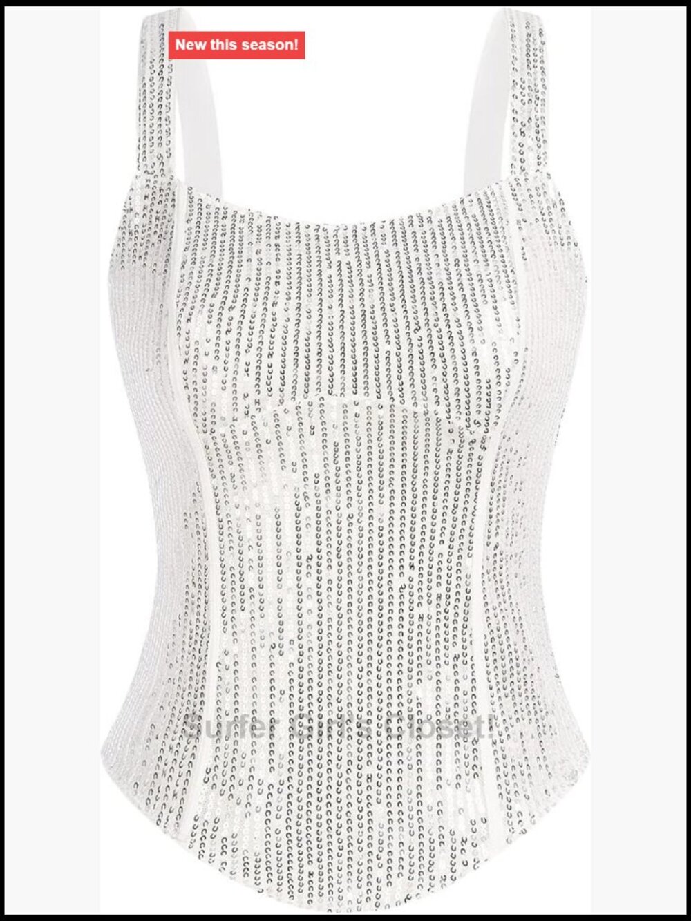 Sequin Corset Tank Top Women Sparkly Bustier Top Sleeveless Party